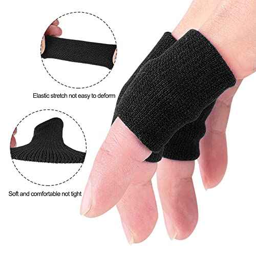 ELANE 40PCS Finger Sleeve Protective Sleeve, Thumb Sleeve Support Finger Sleeve Elastic Thumb Sleeve, Protect Joints, Suitable for Sports, Basketball, Tennis, Fitness, Bowling, Black and Rose