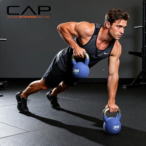 10 LB Neoprene Coated Cast Iron Kettlebell with Wide Handle - Gray