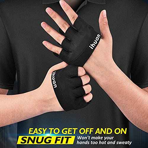 ihuan New Weight Lifting Gym Workout Gloves Men & Women, Great for Weightlifting, Exercise, Training, Fitness