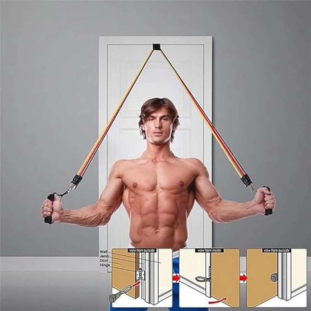 HI-Touch Resistance Bands with Handles - Door Anchor & Ankle Straps for Legs Workout Equipment
