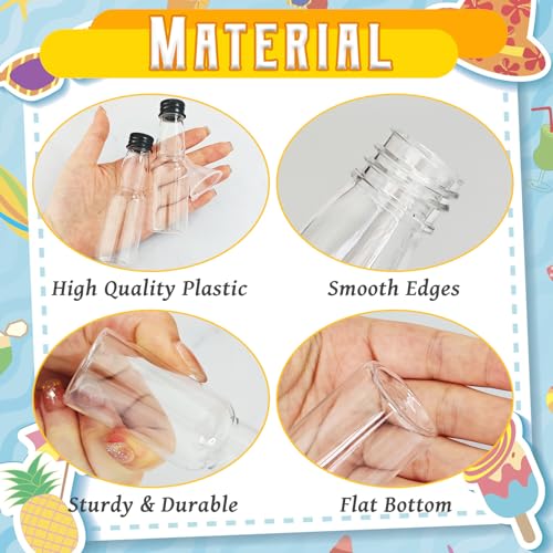 1.8oz Mini Liquor Bottles Pack of 50 with Funnels - Small Plastic Shot Containers for Party & Wedding Favors