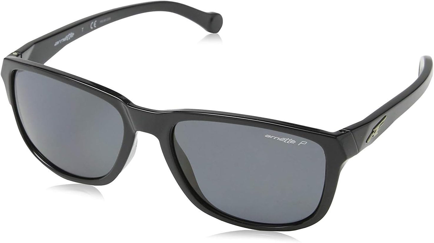 Arnette Straight Cut 4214-41/81 Sunglasses, Black/Grey Frame 58mm w/Polarized Grey Lens