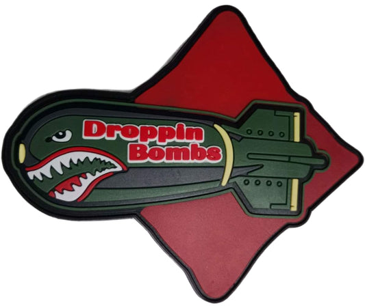 Funny Cornhole Patch Dropping Bombs Military Cornhole Bag Backpack Patch for airmail grandbag Shooters That Play at a high ppr. Throw Some fire at Your Next Game While displaying This Patch