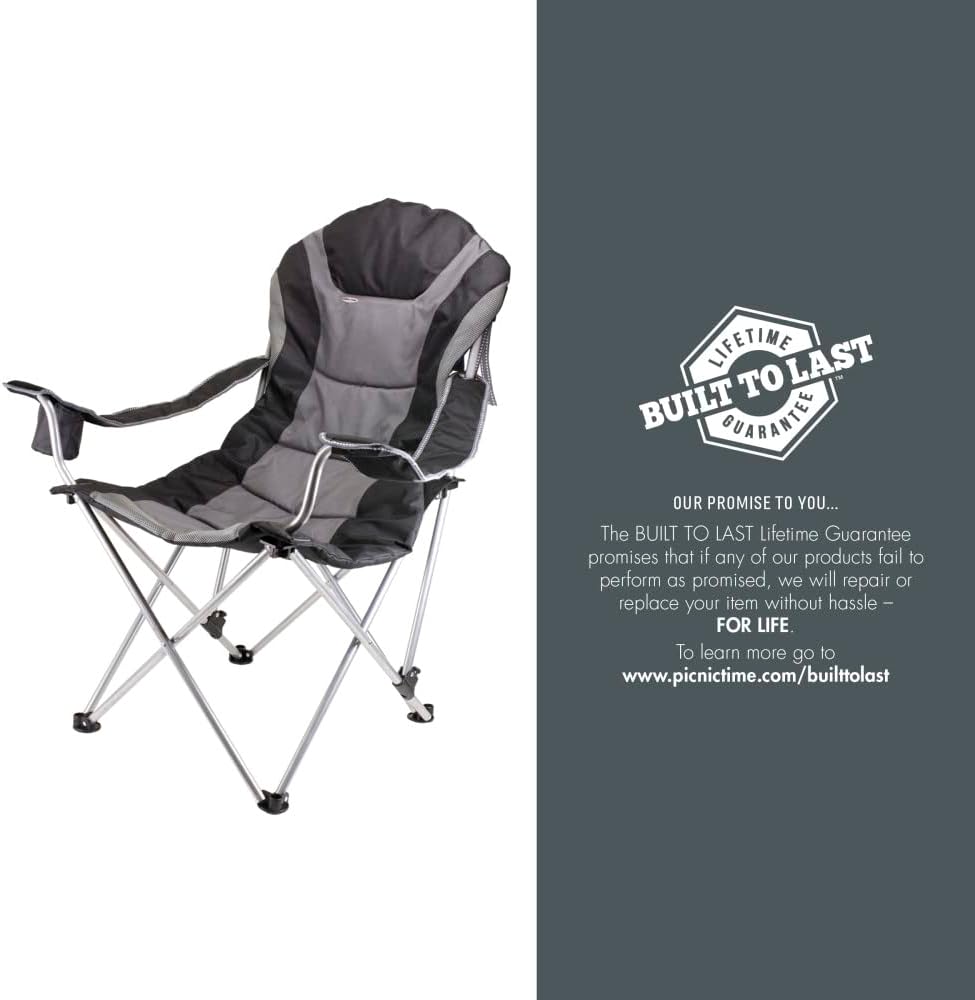 PICNIC TIME NCAA Arkansas Razorbacks Reclining Camp Chair - Beach Chair for Adults - Sports Chair with Carry Bag