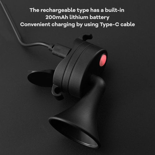 SOUUXIU Electronic Bike Horn 120db 5 Modes IP4 Waterproof Electric Bike Bell Lightweight USB Charging/Battery Powered with Elastic Strap for Mountain Bikes Fat Bikes Road Bikes Electric Scooter
