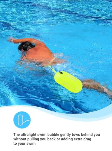 Open Water Swim Buoy with Waterproof Phone Pouch - Safety Float for Swimmers