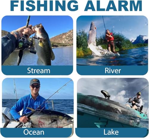 Fishing Bite Alarm Set with LED Sound Alerts - Sensitive Electronic Fish Indicators, 4-Pack
