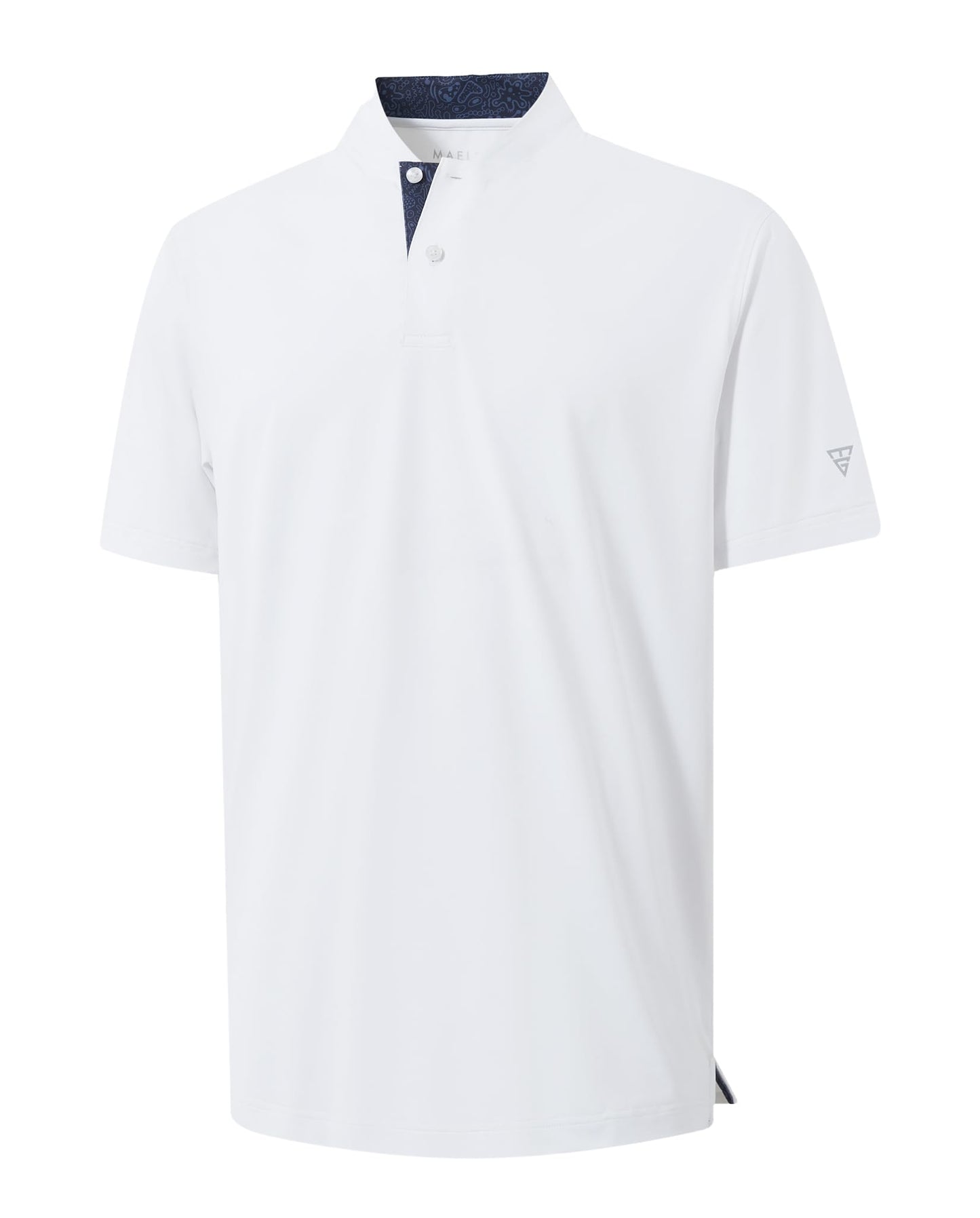 M MAELREG Henley Shirts for Men Lightweight Dry Fit Breathable Performance Athletic Collarless Mens Golf Shirt White