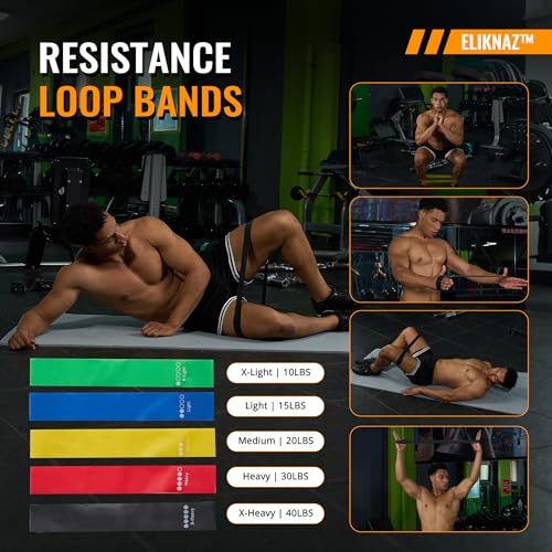 5-Level Resistance Loop Bands Set for Full-Body Workout & Rehab - Portable Exercise Bands