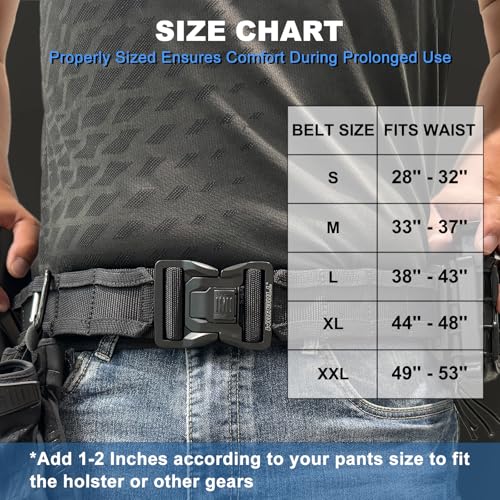 WarBull Tactical Molle Belt with Quick Release Buckle - Black, M (33-37" Waist)