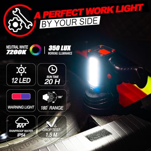 Rechargeable LED Spotlight with Red Lens, 2000 Lumens, 10,000mAh Battery, Tripod Included - Q953-RedLens