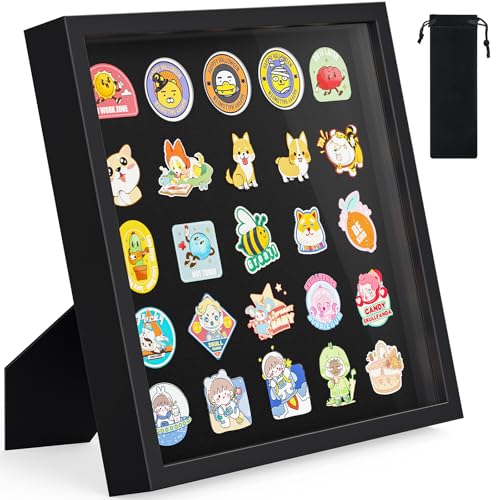 11x11 Shadow Box Pin Display Frame for Badges Medals Black Frame - TJ.MOREE