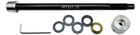 ODIER Bike Trainer Thru Axle Adapter Compatible with Wahoo Kckr Snap M12 1.0 1.5 1.75 Thread Pitch 159 to 185mm Shaft Length Fit with Most 142 148 Hub (3 in 1 Pack)