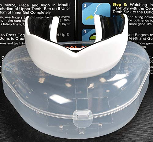 Pro Mouth Guard for Sports Adults - White/Black, MMA, Football, Boxing