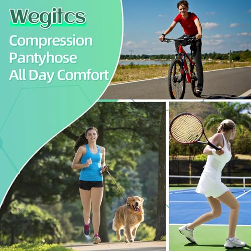 X-Large Beige Black 20-30mmHg Compression Pantyhose for Women Men