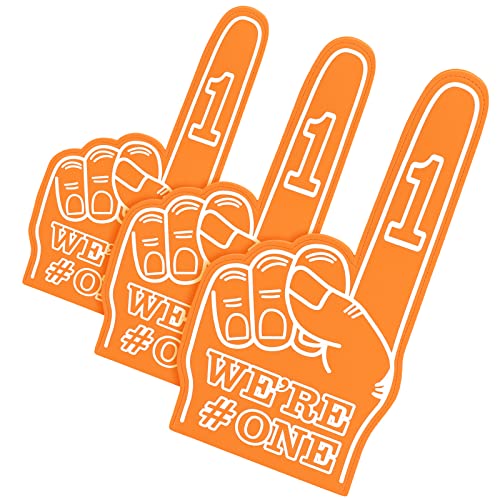 Orange Foam Finger 18 Inch We're # One Cheerleading Hand Sports Spirit Support