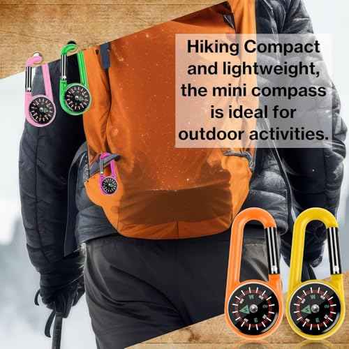 12 Pcs Mini Compass Keychain for Kids Bulk, Small Pocket Magnetic Compass Survival Hiking for Outdoor Survival Camping Party Backpacking Accessory
