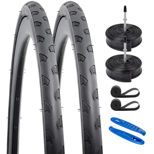 YunSCM 700C Bike Tires 28x1.5/1.8 Urban Road Commuter Tire 2-Pack Black