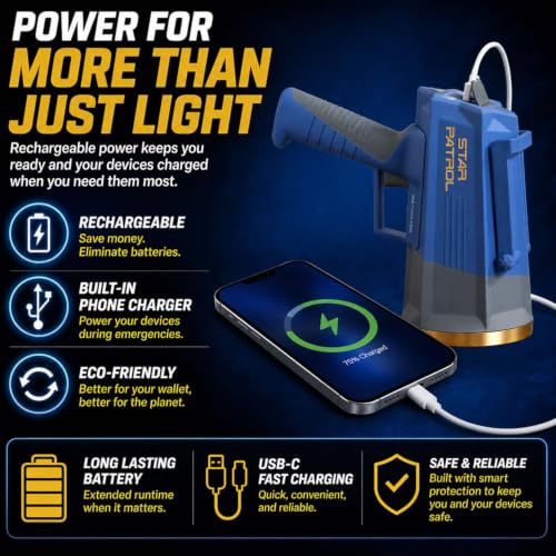 Star Patrol Rechargeable Spotlight 30,000 Candela Turbo Boost - Basic Version