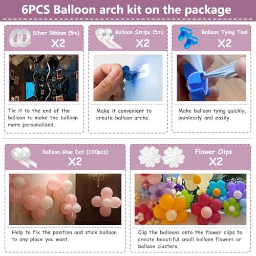Electric Balloon Pump 600W - Rose Red, Fast Inflator with 10 Balloon Kits, Dual Nozzles & Modes, Portable for Party & Wedding Decor