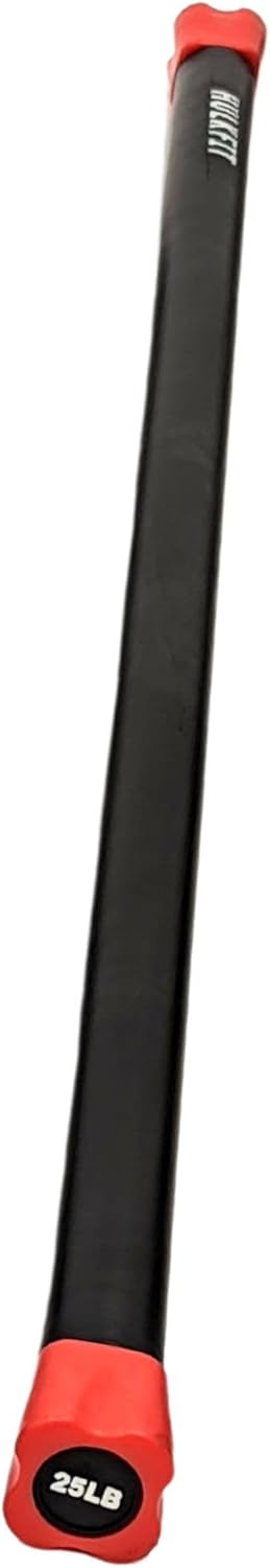 HulkFit Total Body Workout Weighted Exercise Bar Exercise Equipment for Mobility and Strength Training Squats, Lunges, Bench Press, and Deadlifts - Multiple Weights and Multicolor