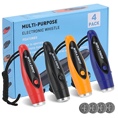 4 Pack Electronic Whistles with 3 Tones for Coaches and Referees - Color Variations