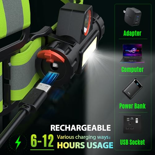 LED Reflective Sash Safety Gear, Running Lights for Runners at Night, High Visibility USB Rechargeable Light for Jogging Running Cycling Walking Motorcycle.
