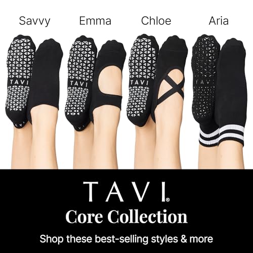 Pilates Socks with Grips for Women - Non-Slip Ebony Small