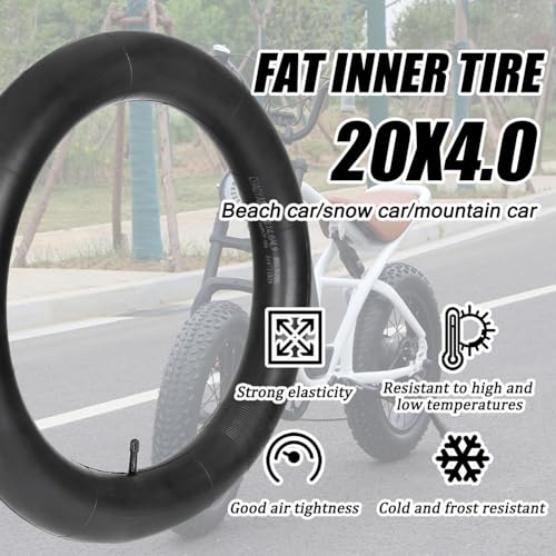 20x4.0/4.9 Fat Tire Bike Inner Tubes with AV 32mm Valve, 20x4.0/4.9 Premium Butyl Rubber Inner Tube for 20 inch Ebike Electric Bicycle for Road/MTB/Mountain/E Bike