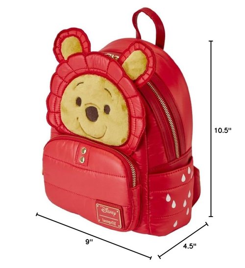 Loungefly Winnie the Pooh Rainy Day Puffer Jacket Double Strap Shoulder Bag