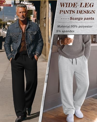 Men's Lightweight Baggy Sweatpants - Large / Black, Gray Variants