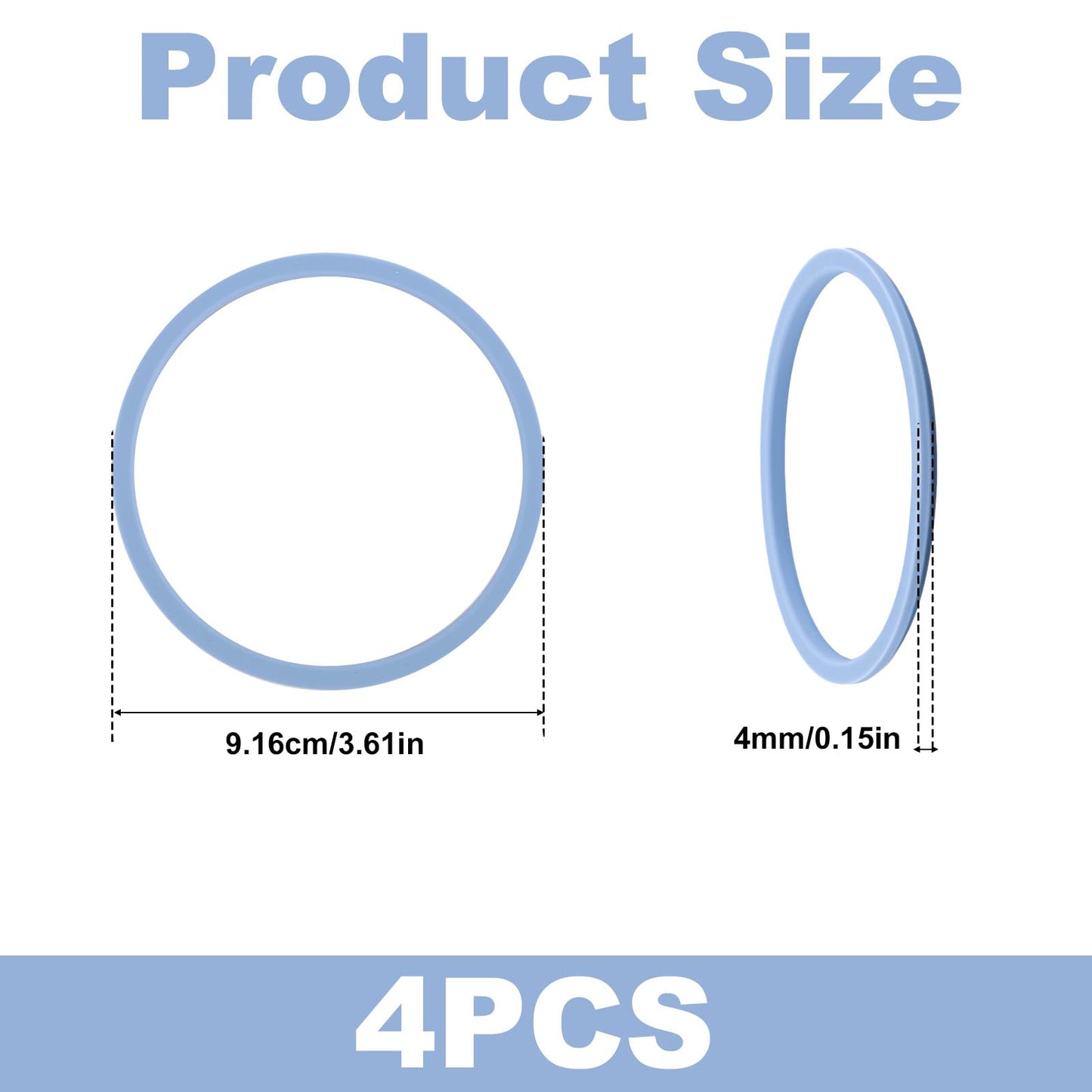 4pcs Gasket Replacement for Owala 40oz Tumbler, O Shaped Rubber Lid Seal Ring Water Bottle Accessories Replacement Part Compatible with Owala 40oz Stainless Steel Cup