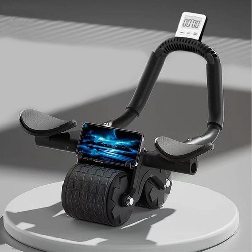 Bersauji 2023 New Ab Roller Wheel with Knee Mat &Timer, Automatic Rebound Abdominal Wheel, Ab Abdominal Exercise Roller with Elbow Support, Abs Workout Equipment Ab Exercise Roller for Women Men