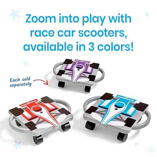 hand2mind Blue Speedway Racer Scooter Board, Floor Scooter Board, Gross Motor Toys, Kids Exercise & Physical Education Equipment, Playground Toys, Indoor Active Play, Toddler Outdoor Activities