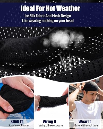 6PCS Breathable Mesh Skull Cap for Men - Helmet Liner Baseball Style in Black, White, Gray, Navy Blue, Royal Blue, Green