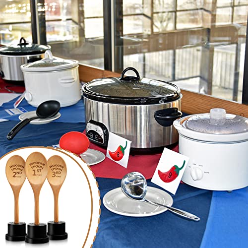 Highergo 8.66 Inch Golden Spoon Award Trophy Set - Chili Cook Off Prizes