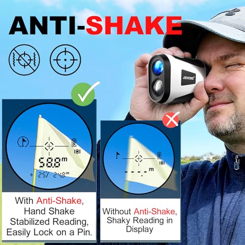 Golf Rangefinder with Slope, Magnetic, 1200 Yards - White