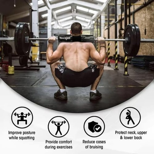 Yes4All Ergonomic Foam Bar Pad - Olympic Barbell Squat Pad - Neck Pad for Squats, Hip Thrusts - Weight Lifting Bar Pad