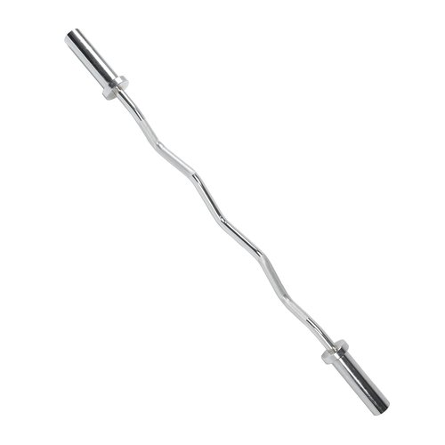 Powenergy 47" Olympic Barbell Curl Bar Strength Training Bar with Ring Collars Solid Chrome Barbell Bar for Weightlifting, Hip Thrusts, Squats and Lunges