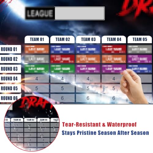 ROPODE Midnight Blue Fantasy Football Draft Board Kit 2026-2027
