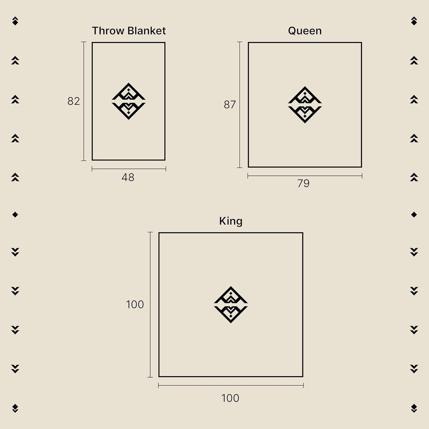 Inca Aztec Throw, Queen, King Blanket | Southwest Indian Navajo Boho Style | Native Cover for Camping, Bedding, Couch, Vanlife | Faux Alpaca, Lightweight, Hypoallergenic (Obsidian Black, Throw)