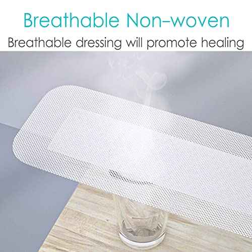 Breathable Waterproof Adhesive Island Dressing for Knee/Hip Replacement Wound Incisions Bandages Bordered Gauze 4"X10" with 2"x8" Non Stick Pad No More Wounds Sticking Pack of 10