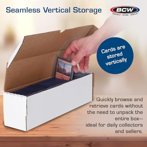 14-Inch Toploader Card Storage Box 5 Pack - Heavy Duty Organizer for Sports & Trading Cards