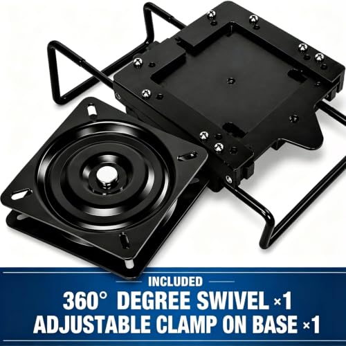 Boat Seat Mount Clamp On Base with Quick Release 360° Swivel
