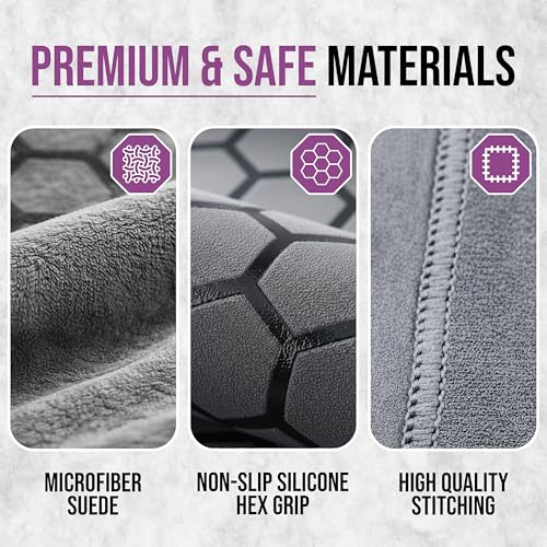 Clever Yoga Non-Slip Hot Yoga Mat Towel - Gray, Single-Sided Microfiber Grip