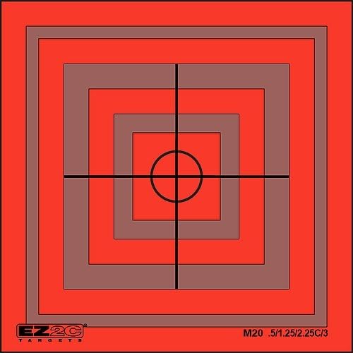 EZ2C Mini Shooting Targets, Bright Flourescent Self-Adhesive 3.5" x 3.5" (Tear-Off Pads of 25 or 100)