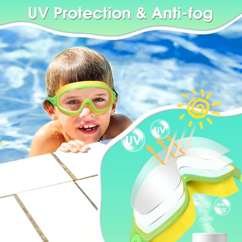 EverSport 2 Pack Kids Swimming Goggles, Anti-fog Swim Goggles for Toddler Girls Boys 3-15