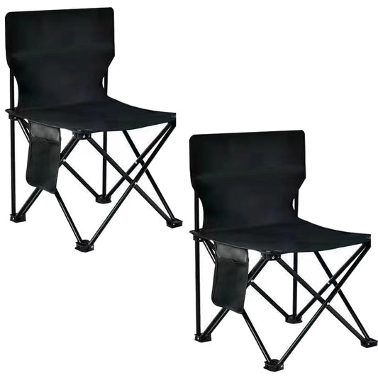 Folding Camping Chair for Adult Lightweight Portable Outside Beach Chair Black 2 Pack
