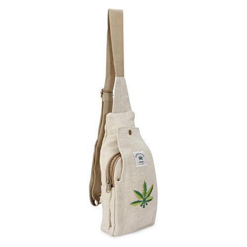 Hemp Sling Backpack- Hemp Cross body Bag- Hemp Shoulder Backpack Adjustable Strap for Men & Women (Design-7)