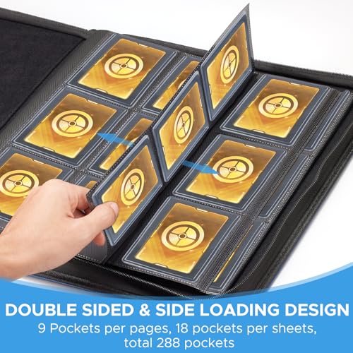 Black TopLoad Card Binder with 20 Toploaders - 9 Pocket Collectors Album